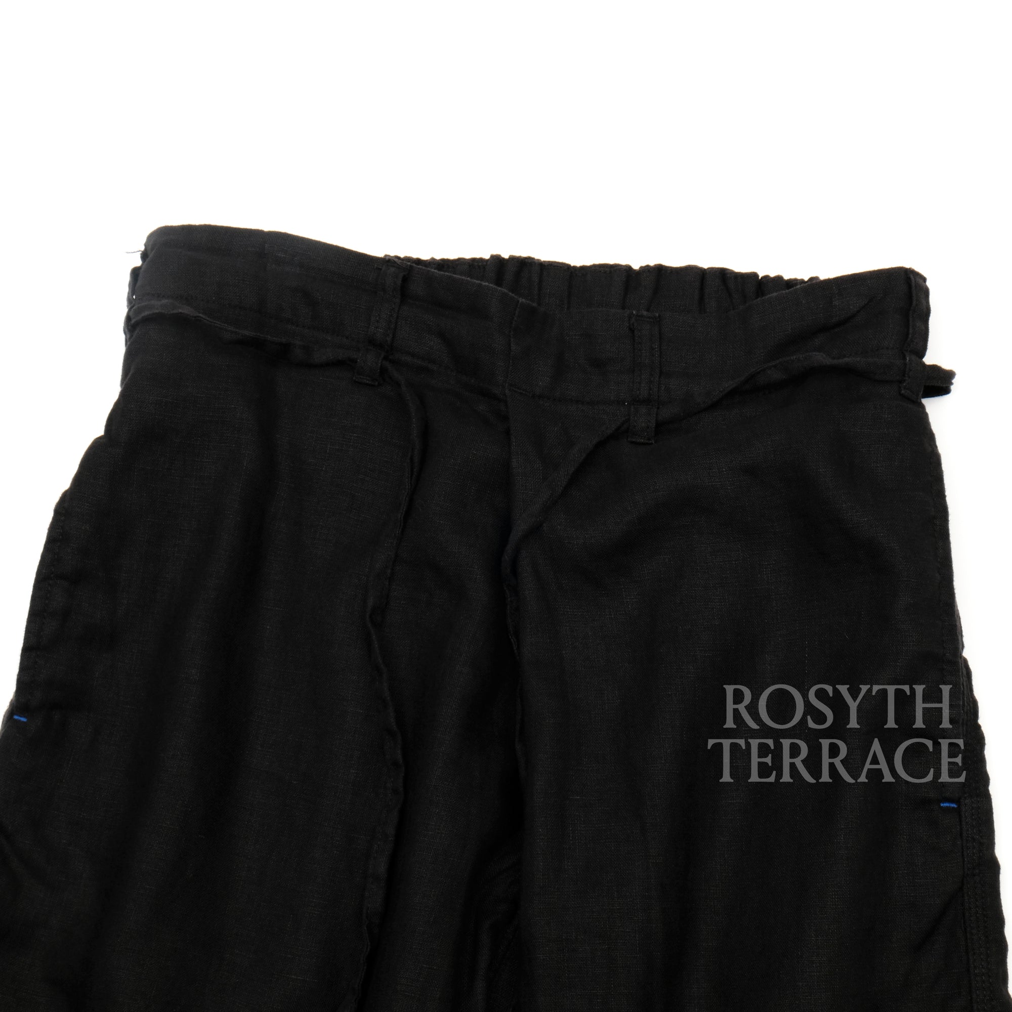 【CAHLUMN / LINEN FISHERMAN PANTS (BLACK) / SIZE M】