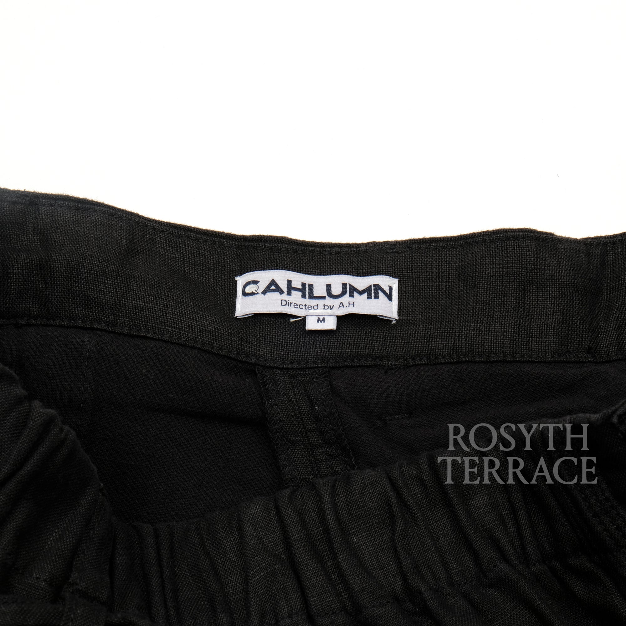 【CAHLUMN / LINEN FISHERMAN PANTS (BLACK) / SIZE M】