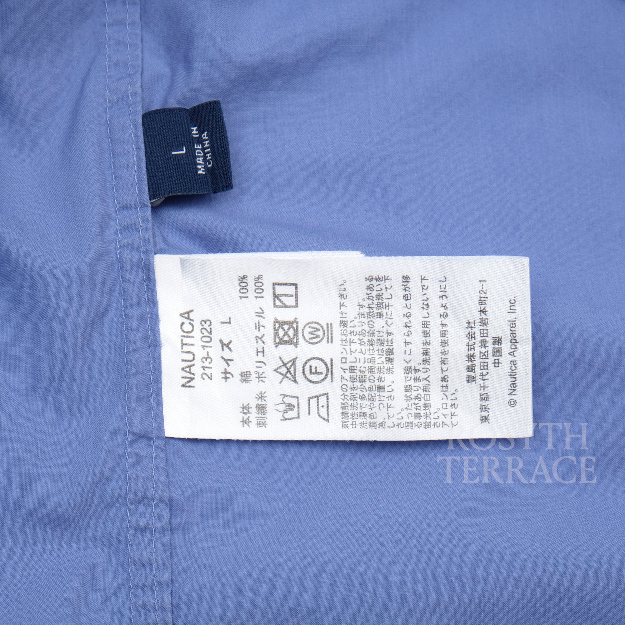 【NAUTICA JAPAN / B.D. SHIRT SAIL LOGO (BLUE) / SIZE L】
