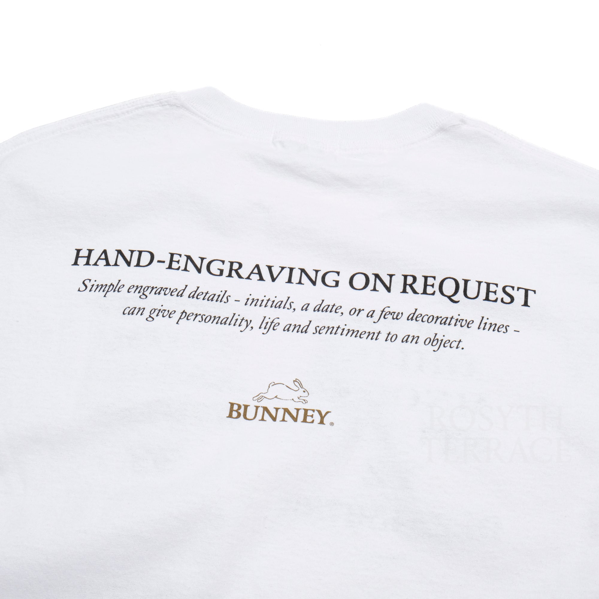 【BUNNEY / ENGRAVING PLATE SS TEE (WHITE) / SIZE XL】