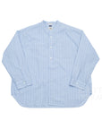 【nanamica / BAND COLLAR DOBBY STRIPE SHIRT LS / SIZE L】