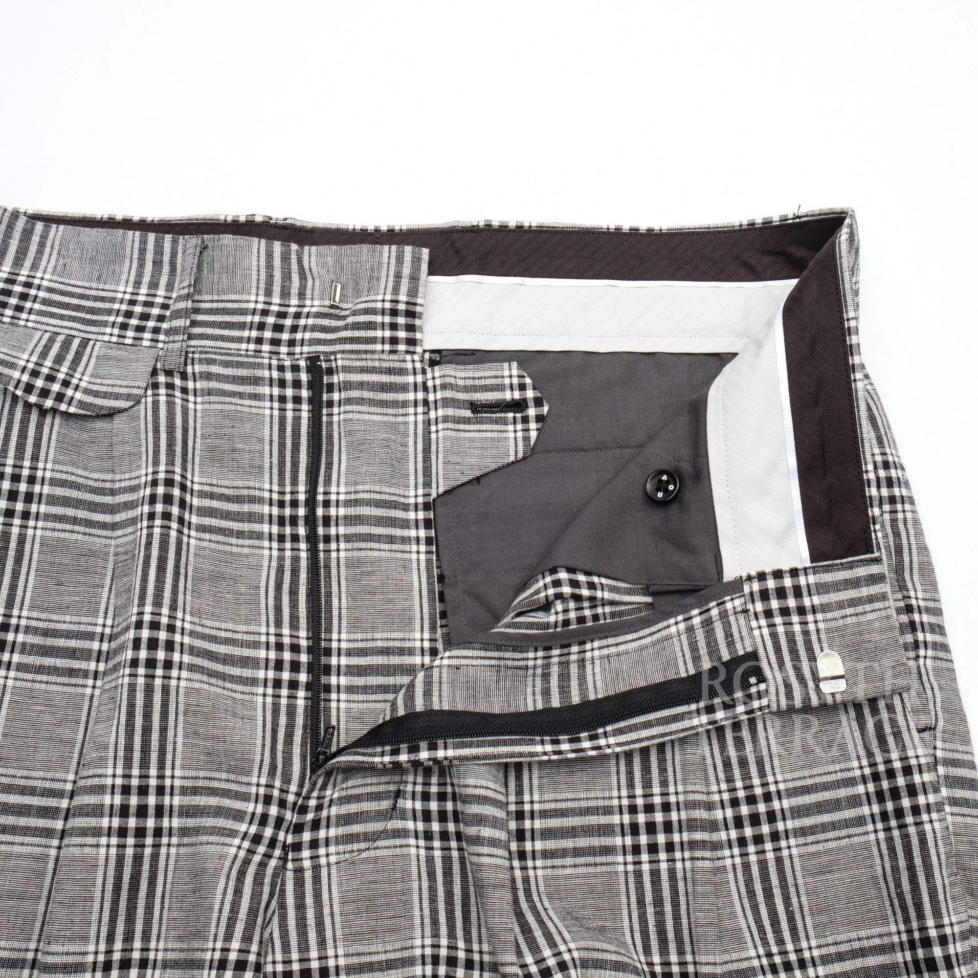 【ADULT ORIENTAL ROBES / SILHOUETTE TARTANS LINEN CHECK PANTS / SIZE 4】