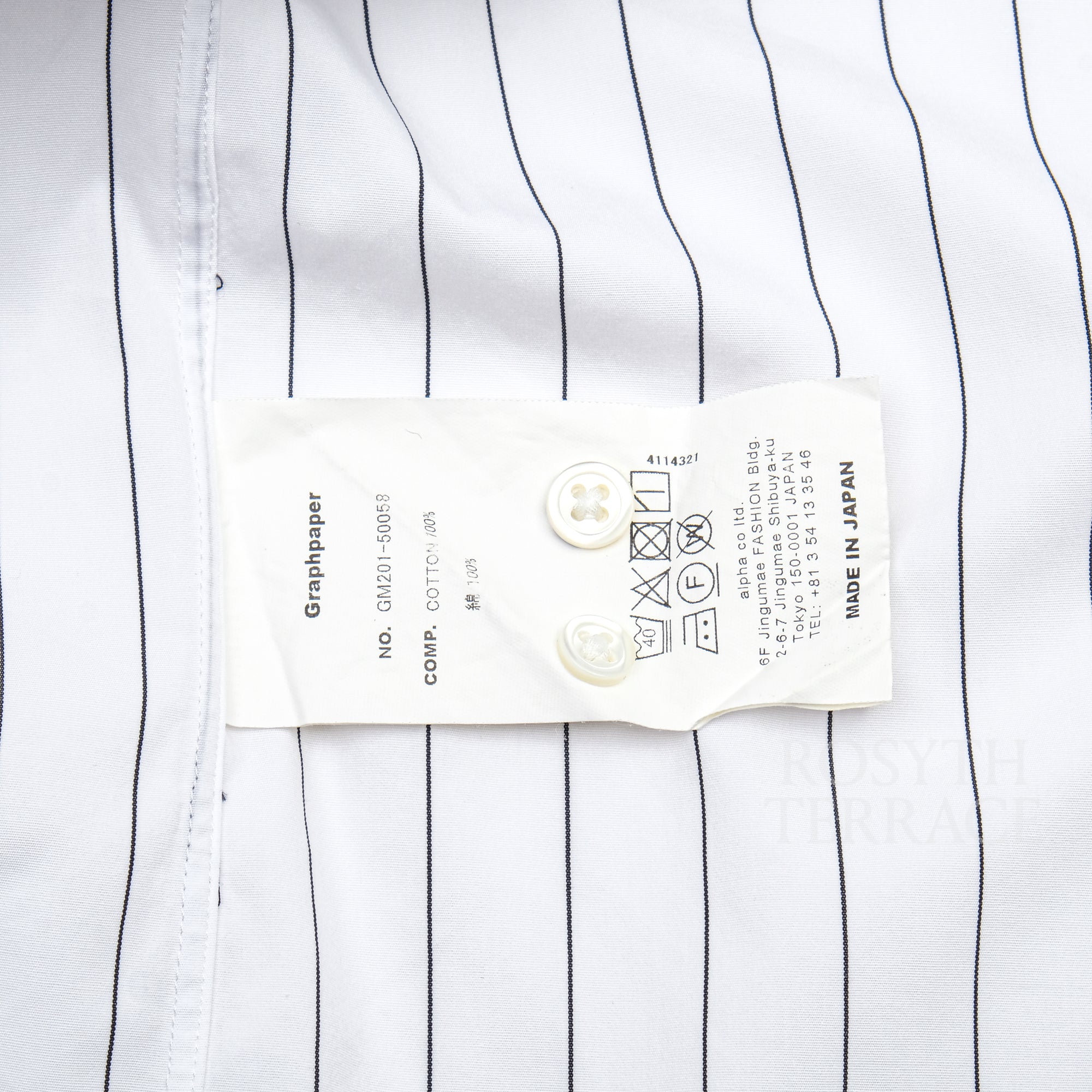 【Graphpaper / THOMAS MASON LS BD SHIRT WHITE / SIZE 3】