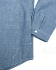 【FUTURE PRIMITIVE / BAND COLLAR CHAMBRAY RAW EDGE SHIRT / SIZE L】