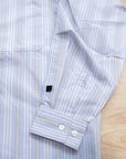 【DAIWA PIER39 / TECH WORK SHIRT (BLUE STRIPE) / SIZE M】