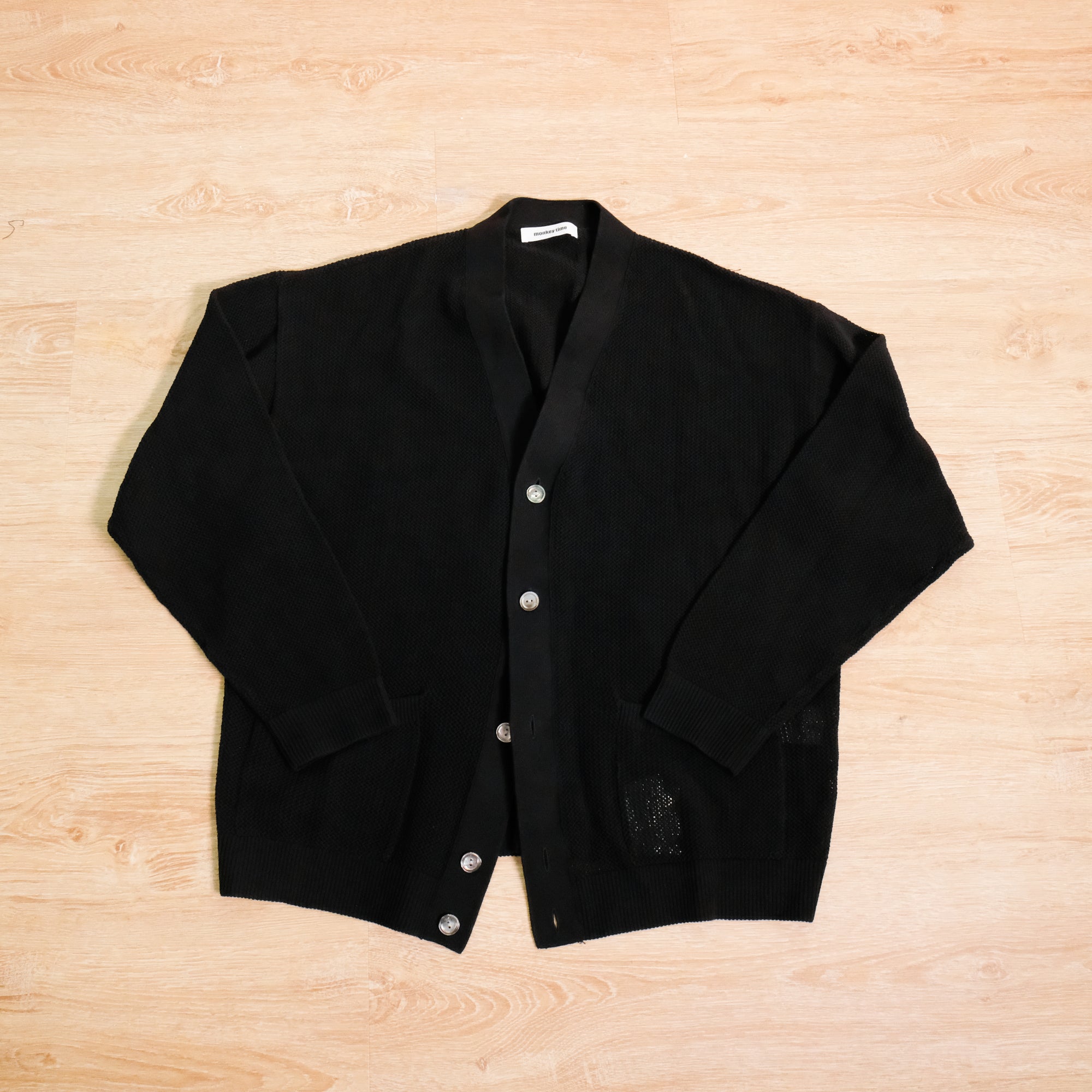 【monkey time / CTN MESH V NECK CARDIGAN / SIZE L】