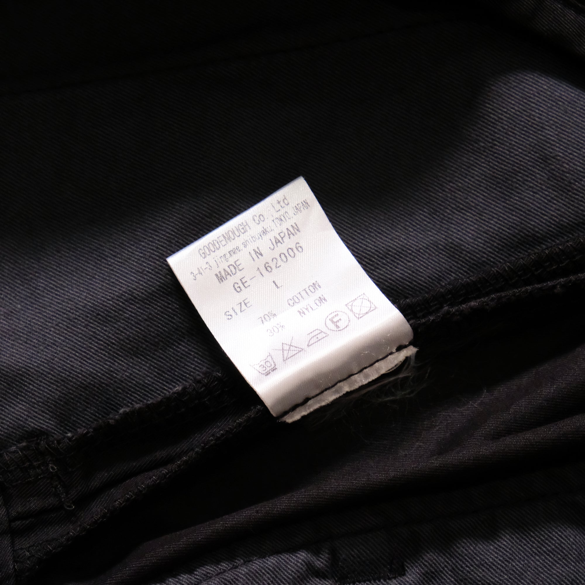 【GOODENOUGH / CHINO SHORTS BLACK / SIZE L】