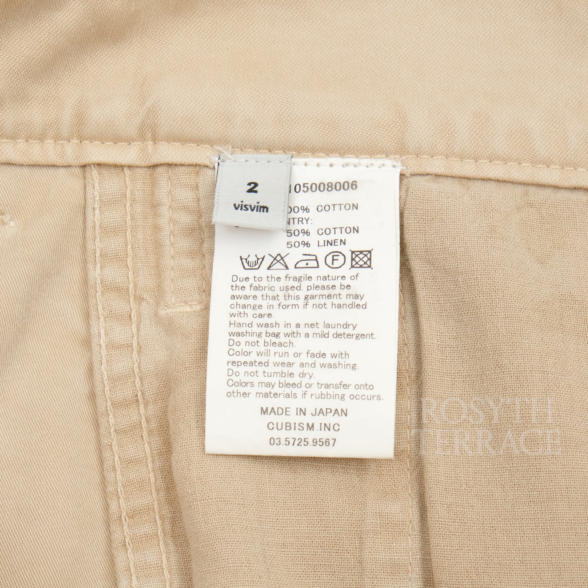 【visvim / PASTORAL PANTS DMGD CHINO (L/C) / SIZE 2】