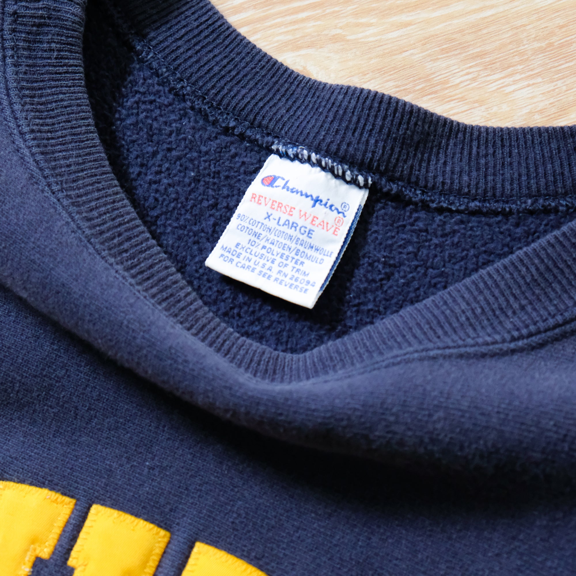 【90S CHAMPION REVERSE WEAVE / APPLIQUE CREW NECK / SIZE XL】