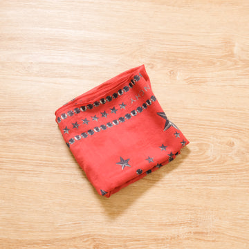 【GIVENCHY / RED STAR PRINT SQUARE SCARF / OS】
