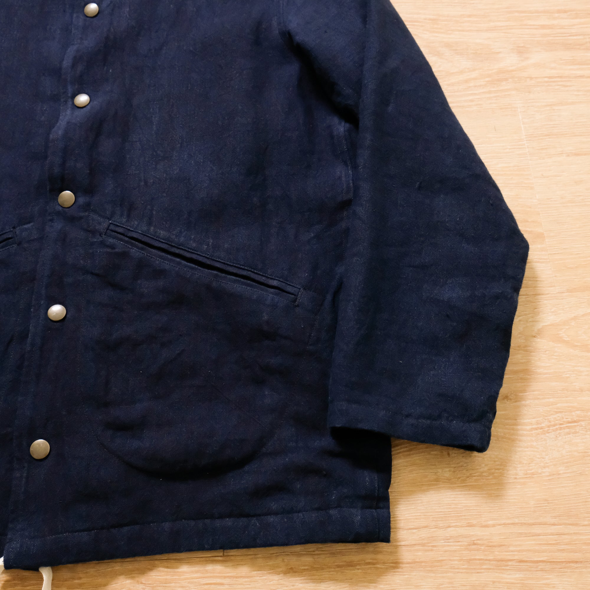 【NATURAL HIKING CLUB / NHC INDIGO LINEN COACH JKT (DARK) / SIZE S】