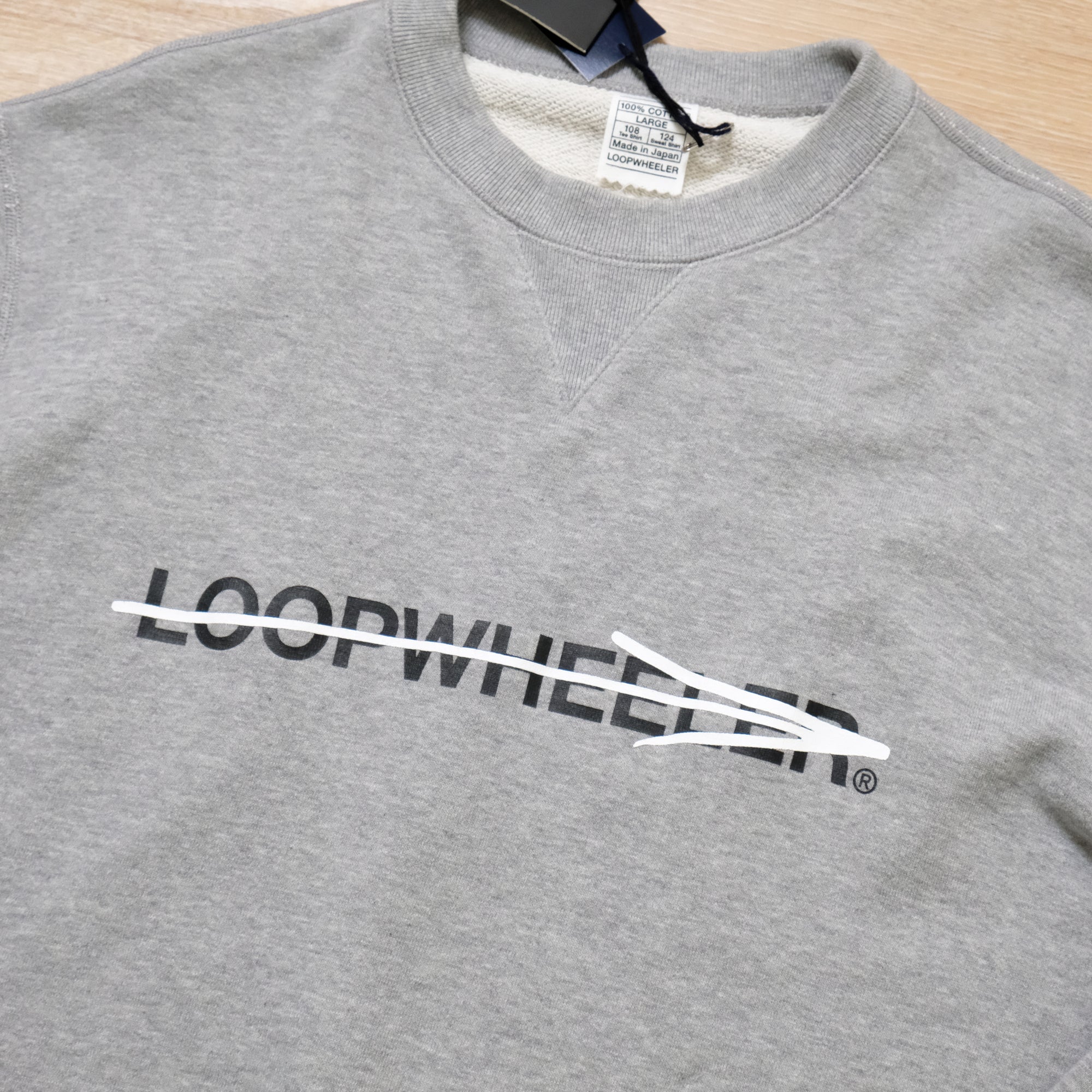 【LOOPWHEELER x KAIKADO x YOICHIRO UCHIDA / FUTURE VINTAGE LOGO CREW SWEAT / SIZE L】