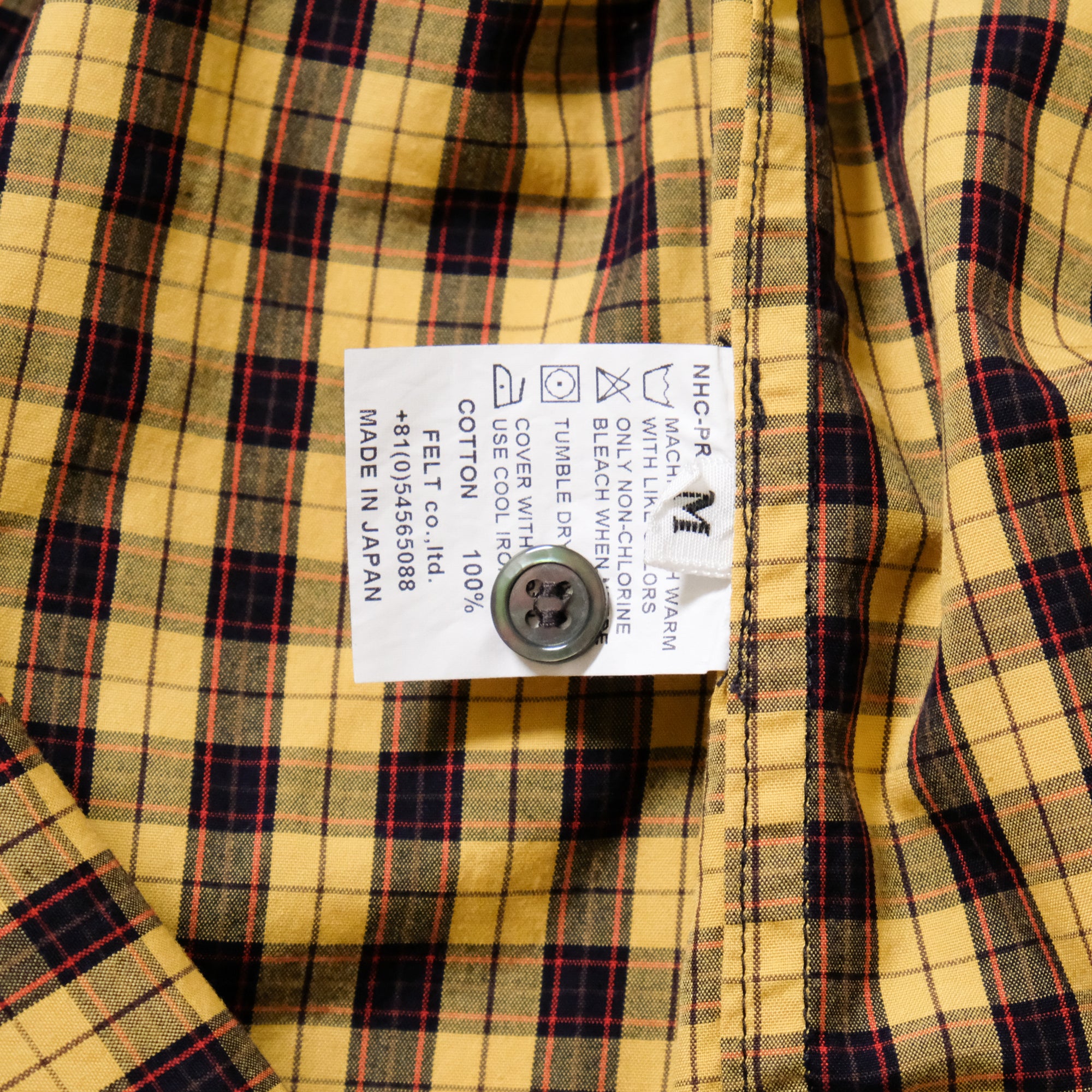 【NATURAL HIKING CLUB / NHC SURVEY SHIRT III (YELLOW CHECK) / SIZE M】