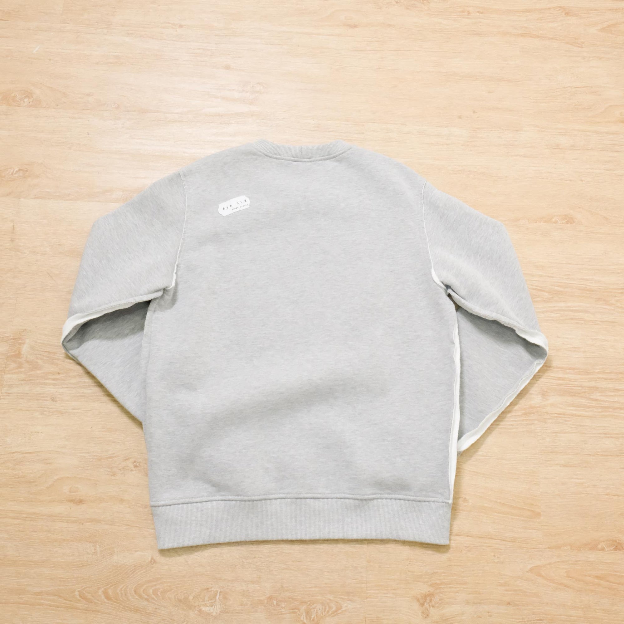 【AKA SIX BY SIMON BARKER / INVERTED CREW SWEAT GRAY / SIZE XL】