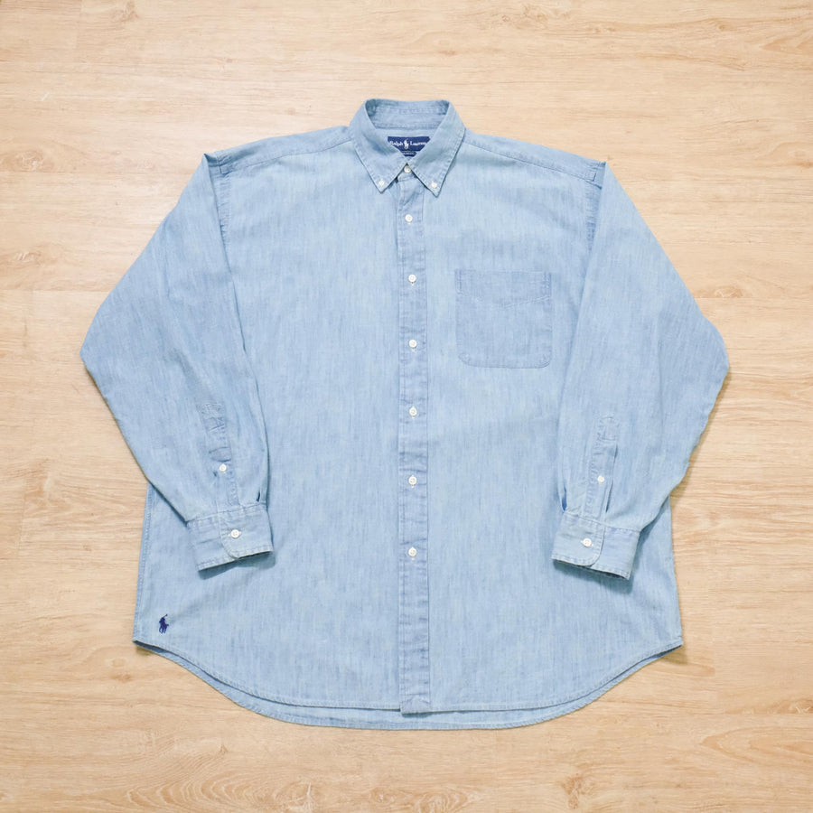 【POLO RALPH LAUREN FOR BEAMS / 'THE BIG FIT' CHAMBRAY SHIRT / SIZE L】