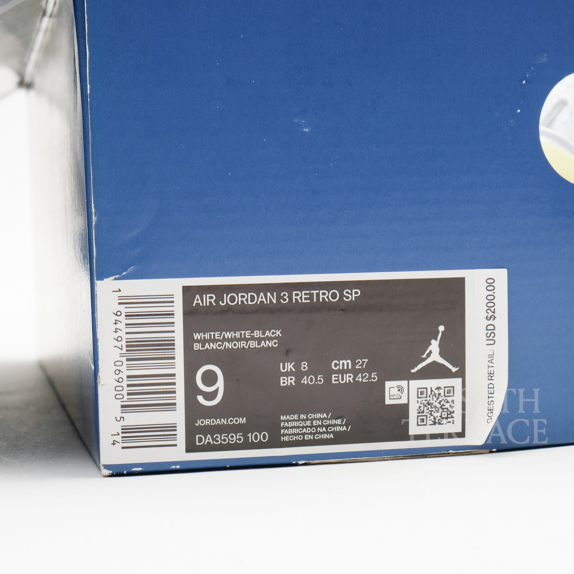 【fragment x JORDAN / AIR JORDAN 3 RETRO SP / US9】