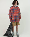 【DAIWA PIER39 / TECH WORK SHIRT FLANNEL (RED PLAID) / SIZE M】